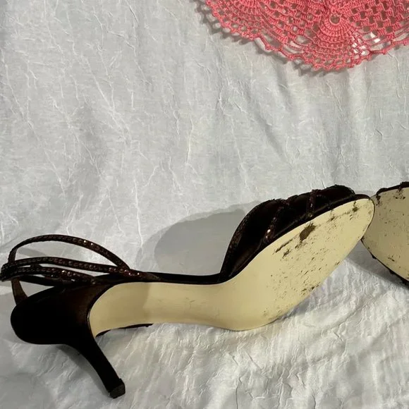 Strappy Evening Brown Sandal - Picture 9 of 13